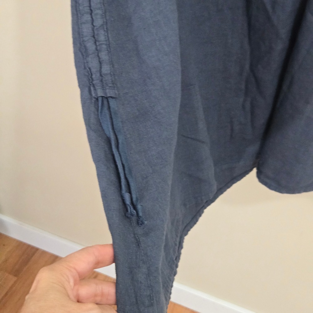 FLAX Maxi Skirt Womens Medium Blue 100% Linen Urban Side Cinch Lagenlook NEW‎ - Picture 9 of 10